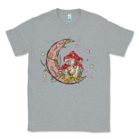 Heather Grey moon and mushrooms Classic Tee - MaliasSmallBusiness