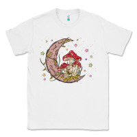 White moon and mushrooms Classic Tee - MaliasSmallBusiness