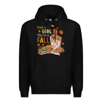 Black Just a girl who loves Fall afro woman Premium Hoodie - NancyCooperArtShop