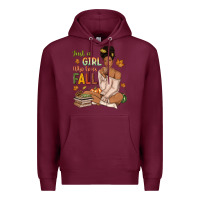 Burgundy Just a girl who loves Fall afro woman Premium Hoodie - NancyCooperArtShop