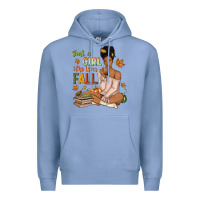 Colony Blue Just a girl who loves Fall afro woman Premium Hoodie - NancyCooperArtShop