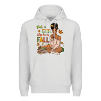 Dove Grey Just a girl who loves Fall afro woman Premium Hoodie - NancyCooperArtShop
