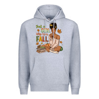 Heather Grey Just a girl who loves Fall afro woman Premium Hoodie - NancyCooperArtShop