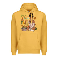 Mustard Just a girl who loves Fall afro woman Premium Hoodie - NancyCooperArtShop