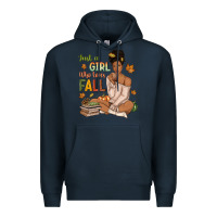 Navy Just a girl who loves Fall afro woman Premium Hoodie - NancyCooperArtShop