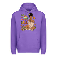 Purple Just a girl who loves Fall afro woman Premium Hoodie - NancyCooperArtShop