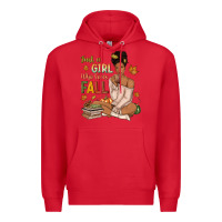 Red Just a girl who loves Fall afro woman Premium Hoodie - NancyCooperArtShop