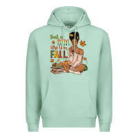 Seafoam Just a girl who loves Fall afro woman Premium Hoodie - NancyCooperArtShop