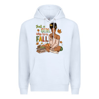 White Just a girl who loves Fall afro woman Premium Hoodie - NancyCooperArtShop