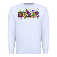 White Mardi Gras Day Nurse Premium Sweatshirt - NancyCooperArtShop