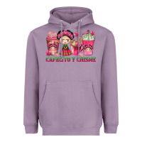 Lavender cafecito y chisme with coffee cups Heavyweight Hoodie - texasbilliewilder