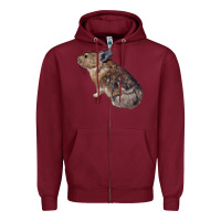 Burgundy pika Zipper Hoodie - LillyAllenDesigns
