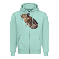 Seafoam pika Zipper Hoodie - LillyAllenDesigns