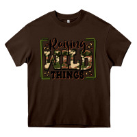 Chocolate Brown raising wild things Heavy Core Tee - Zillion Design Studio