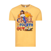 Vintage Mustard Chill the fourth out 4th of july Vintage Tee - NancyCooperArtShop