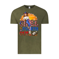 Vintage Olive Chill the fourth out 4th of july Vintage Tee - NancyCooperArtShop