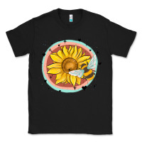 Black bee and sunflower Classic Tee - MaliasSmallBusiness