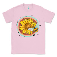 Bubblegum Pink bee and sunflower Classic Tee - MaliasSmallBusiness