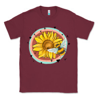 Burgundy bee and sunflower Classic Tee - MaliasSmallBusiness