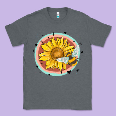 Bee And Sunflower Classic Tee Designed By Maliassmallbusiness