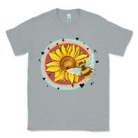 Heather Grey bee and sunflower Classic Tee - MaliasSmallBusiness