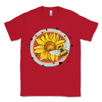 Red bee and sunflower Classic Tee - MaliasSmallBusiness