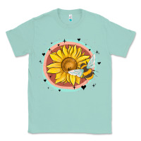 Seafoam bee and sunflower Classic Tee - MaliasSmallBusiness