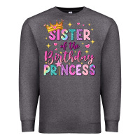 Charcoal Heather sister of the birthday princess Premium Sweatshirt - NancyCooperArtShop