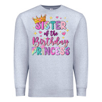 Heather Grey sister of the birthday princess Premium Sweatshirt - NancyCooperArtShop