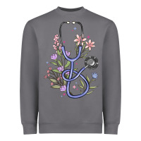Storm floral stethoscope Heavyweight Sweatshirt - MaliasSmallBusiness