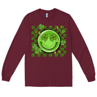 Burgundy checkered st. patrick's day Long Sleeve Tee - MaliasSmallBusiness