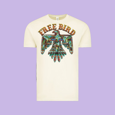 Free Bird Feathers Thunderbird Vintage Tee Designed By Barkaloodesign