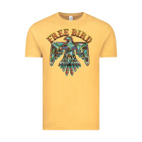 Vintage Mustard free bird feathers thunderbird Vintage Tee - BarkalooDesign