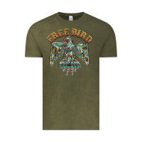 Vintage Olive free bird feathers thunderbird Vintage Tee - BarkalooDesign