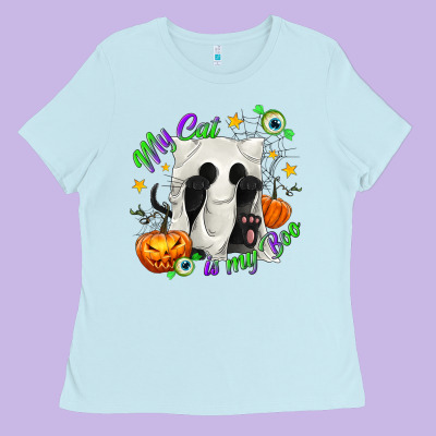 My Cat Is My Boo Ladies Tee Designed By Texasbilliewilder