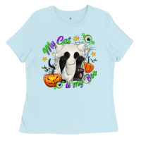 Baby Blue My Cat Is My Boo Ladies Tee - texasbilliewilder