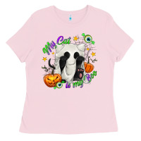 Bubblegum Pink My Cat Is My Boo Ladies Tee - texasbilliewilder