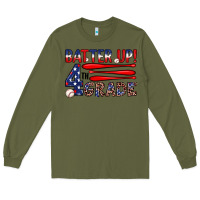 Army Green batter up 4th grade Long Sleeve Tee - JahusDesignShop