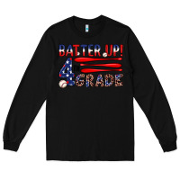 Black batter up 4th grade Long Sleeve Tee - JahusDesignShop