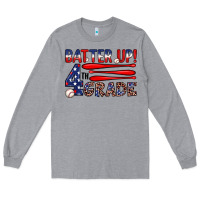 Heather Grey batter up 4th grade Long Sleeve Tee - JahusDesignShop