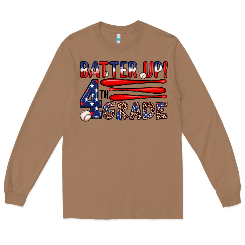 Batter Up 4th Grade Long Sleeve Tee by JahusDesignShop | Teevron