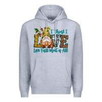 Heather Grey I think i love Fall most of all Premium Hoodie - NancyCooperArtShop