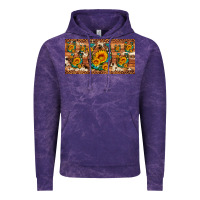 Cloud Purple sunflower gemstone leopard cowhide horseshoe license plate Vintage Hoodie - Artiststas