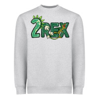 Heather Grey two rex Heavyweight Sweatshirt - MaliasSmallBusiness