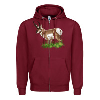 Burgundy pronghorn Zipper Hoodie - LillyAllenDesigns