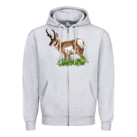 Heather Grey pronghorn Zipper Hoodie - LillyAllenDesigns