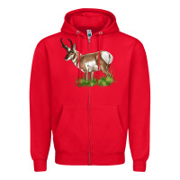 Red pronghorn Zipper Hoodie - LillyAllenDesigns