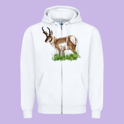 Pronghorn Zipper Hoodie Designed By Lillyallendesigns