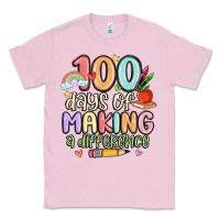 Bubblegum Pink 100 days of making a difference Classic Tee - MaliasSmallBusiness