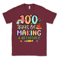 Burgundy 100 days of making a difference Classic Tee - MaliasSmallBusiness